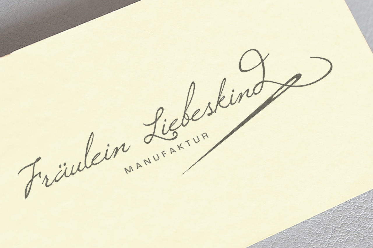 Wort-Bild-Marke Logo-Entwurf „Fräulein Liebeskind“ – elegante Wortmarke für Manufaktur-Branding