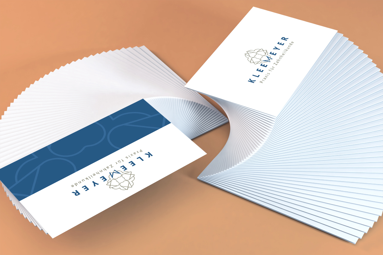 Corporate Design Visitenkarten im Corporate Design für Kleemeyer Praxis für Zahnheilkunde – Logo & Printdesign